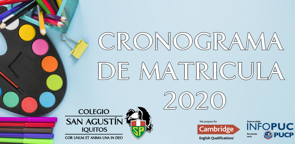 CRONOGRAMA DE MATRICULA 2020